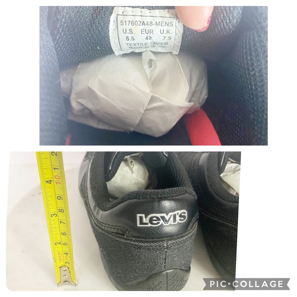 Levi’s Strauss Sneakers Casual Athletic Shoes Men’s Black Textile Upper Size 8.5 - Picture 9 of 10